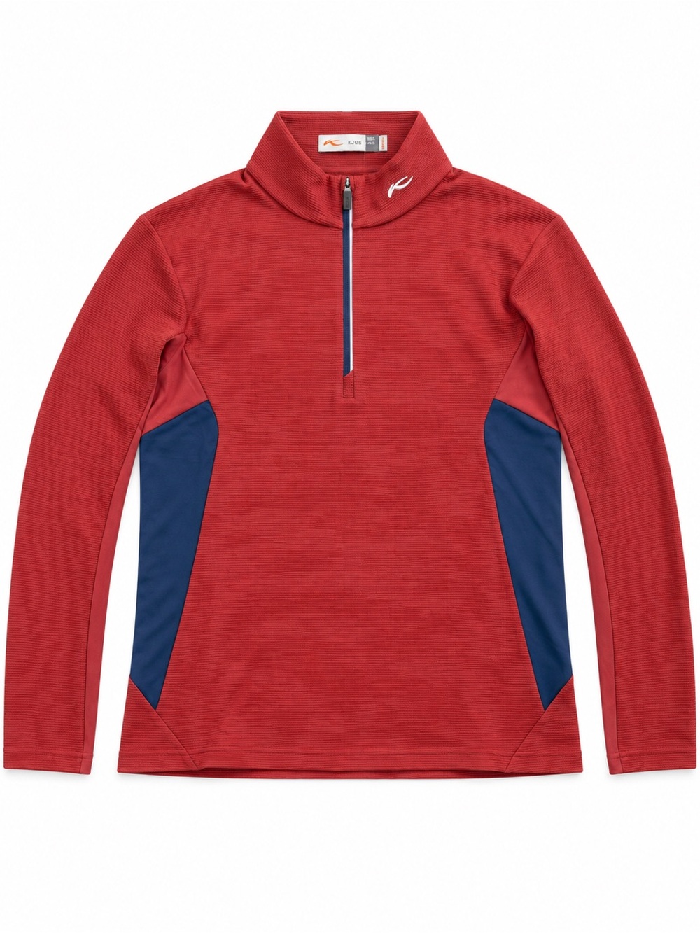 KJUS Men’s Roman Midlayer Half Zip Pullover Red Navy Size 48 Small